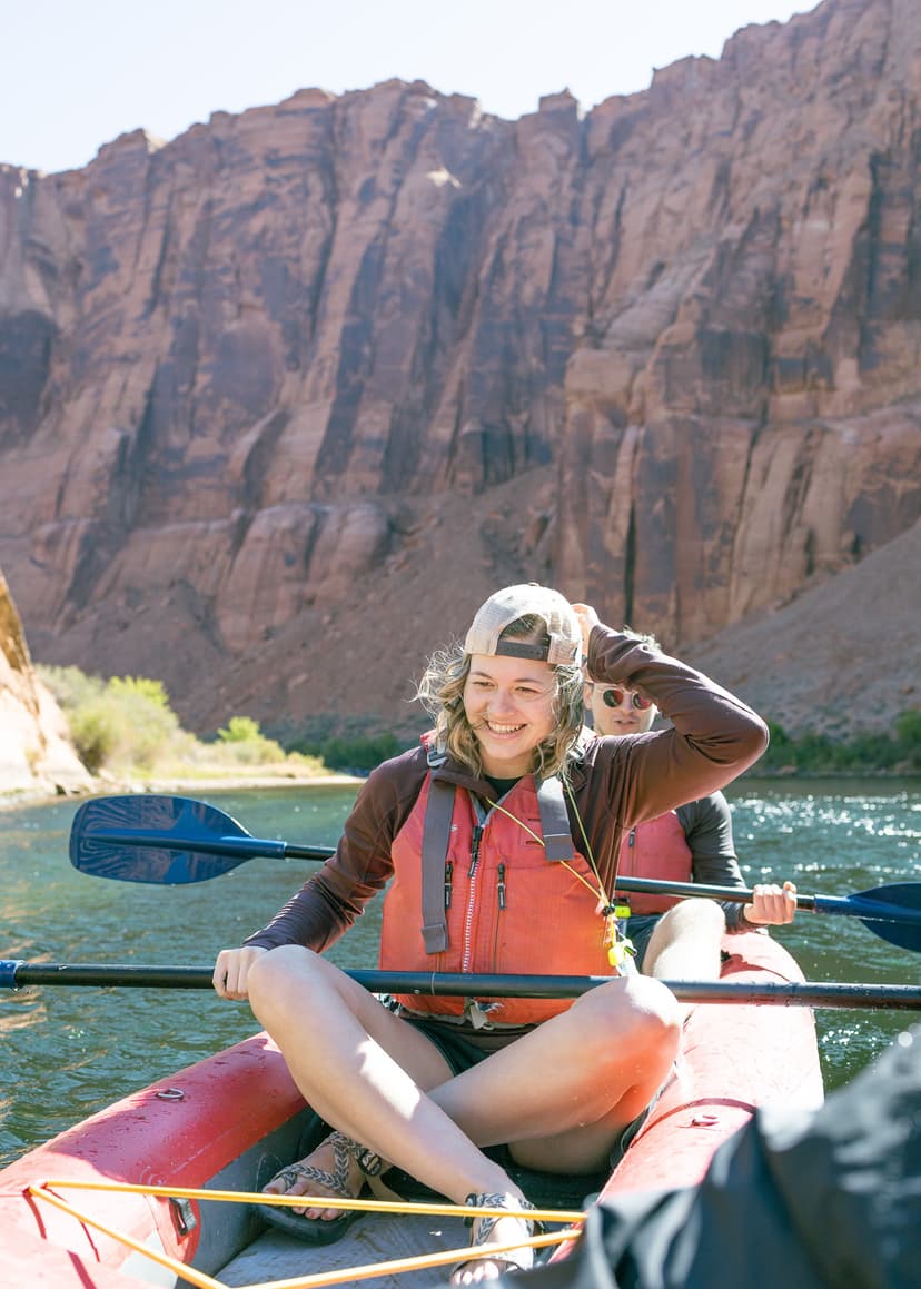 woman in kayak